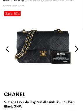 CHANEL Black Quilted Lambskin Double Flap Small Bag with 24k Gold Hardware